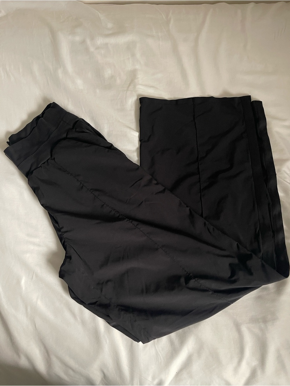 Athleta Black Wide-Leg Track Pants with Smooth Waistband
